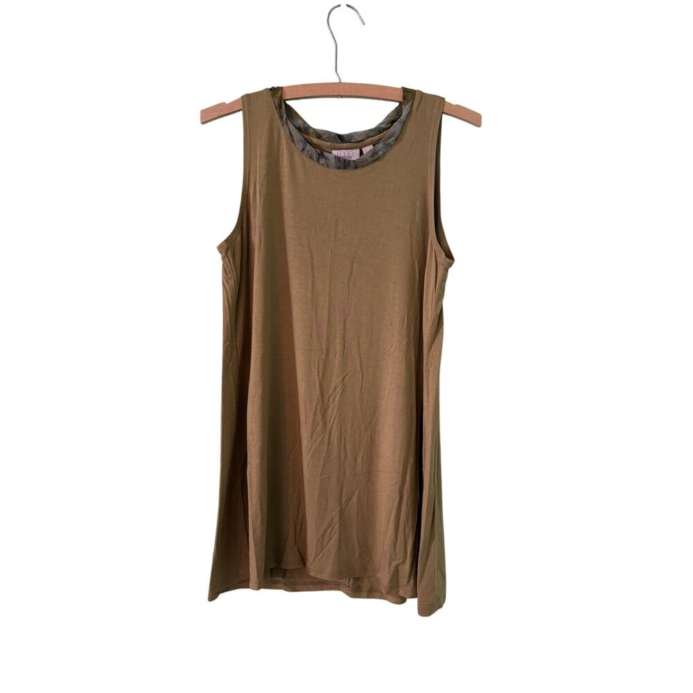 Logo Layers By Lori Goldstein Women Small Green Tunic Top 16.5” PTP 27.5” Long